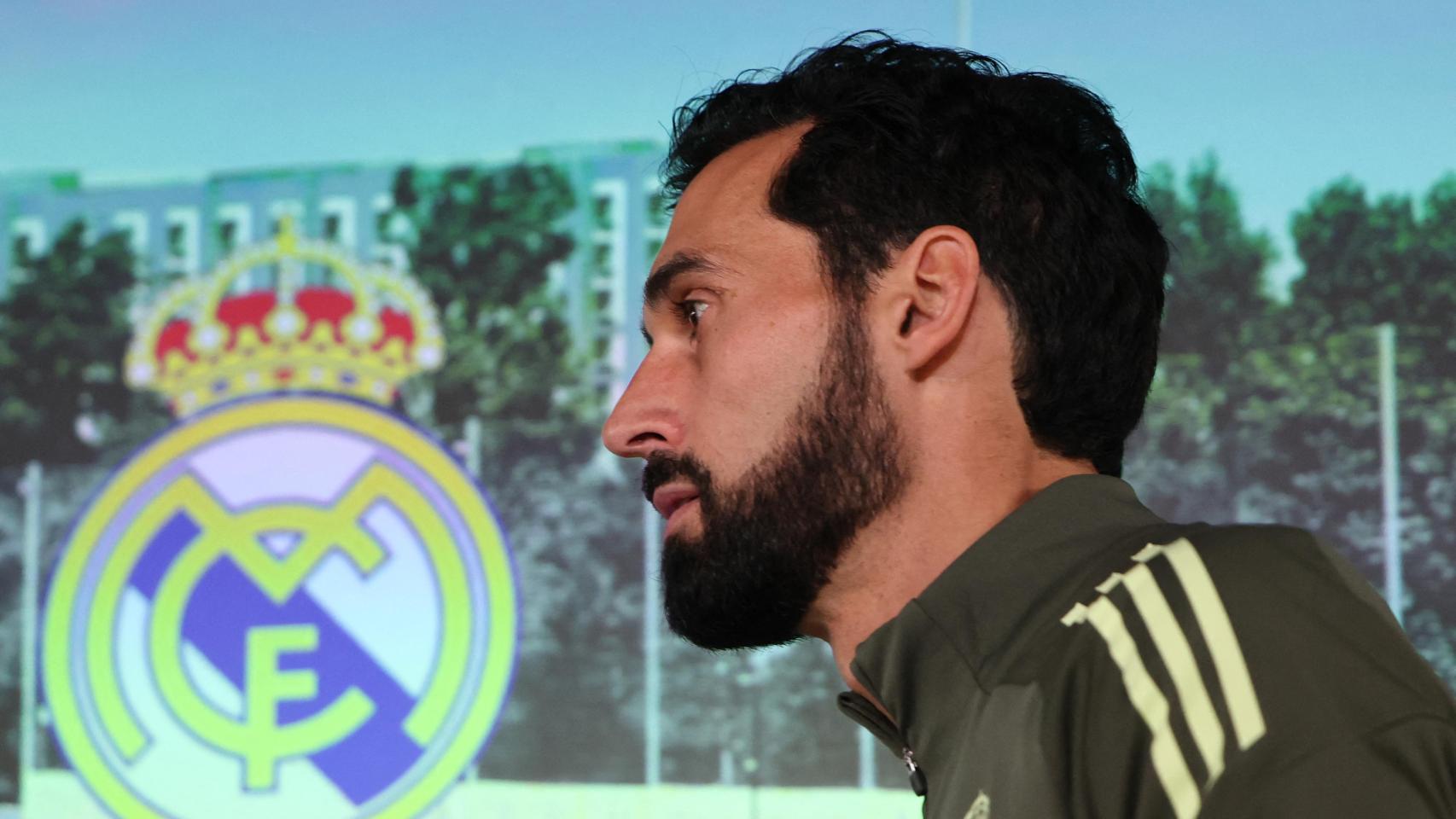 Álvaro Arbeloa, durante su primera rueda de prensa como entrenador del Real Madrid.