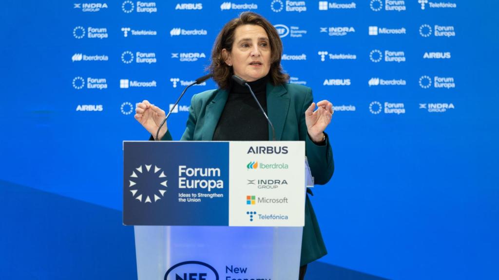 La vicepresidenta Teresa Ribera, durante su comparecencia de este martes