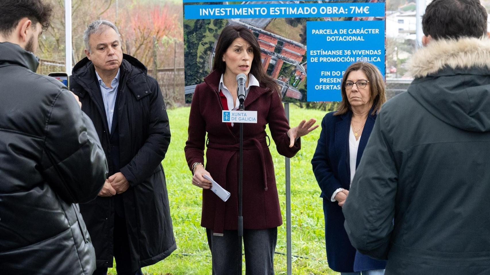 La conselleira de Vivenda e Planificación de Infraestruturas, María M. Allegue, durante un acto en Santiago de Compostela.