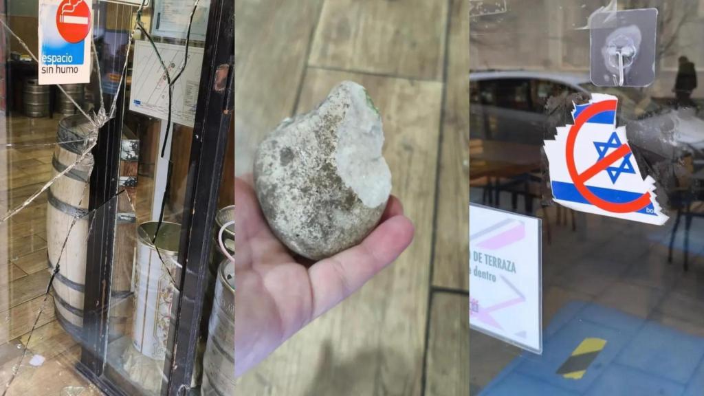 Los desperfectos tras un presunto ataque vandálico a la Taberna Garibaldi.