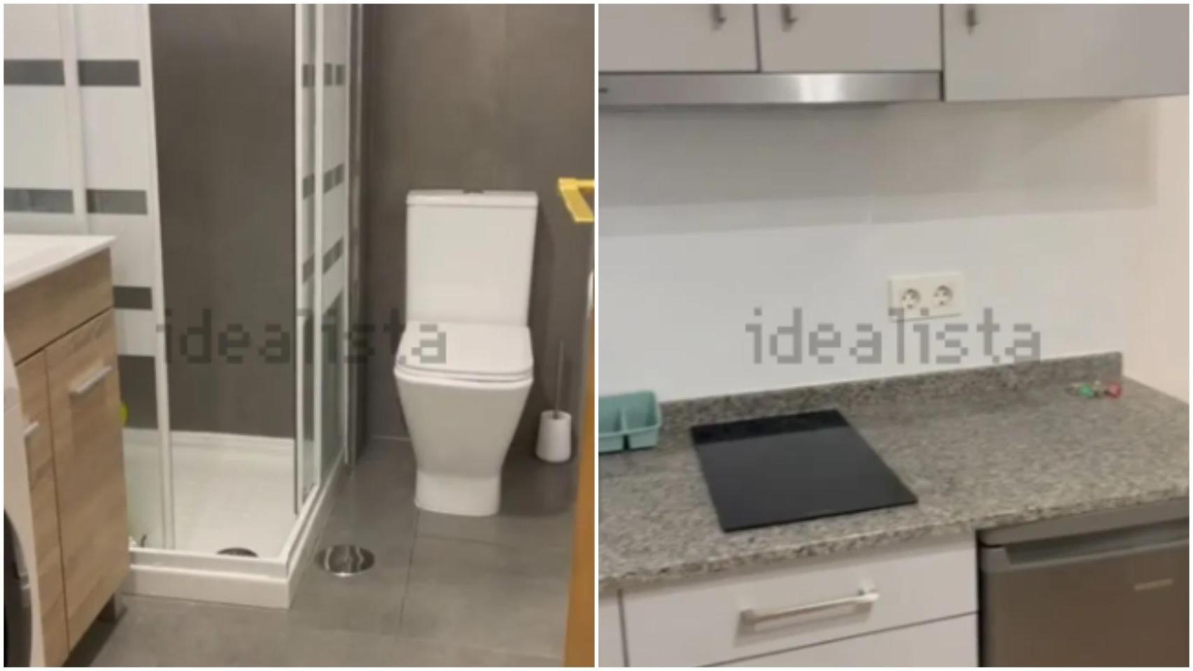 Únicas fotos del anuncio en Idealista de un estudio de 15 m2 en Santiago de Compostela