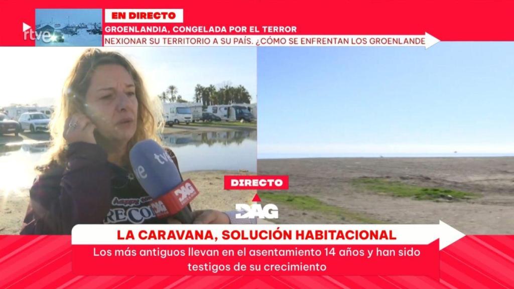 María Jesús, mujer desempleada que vive en una caravana.