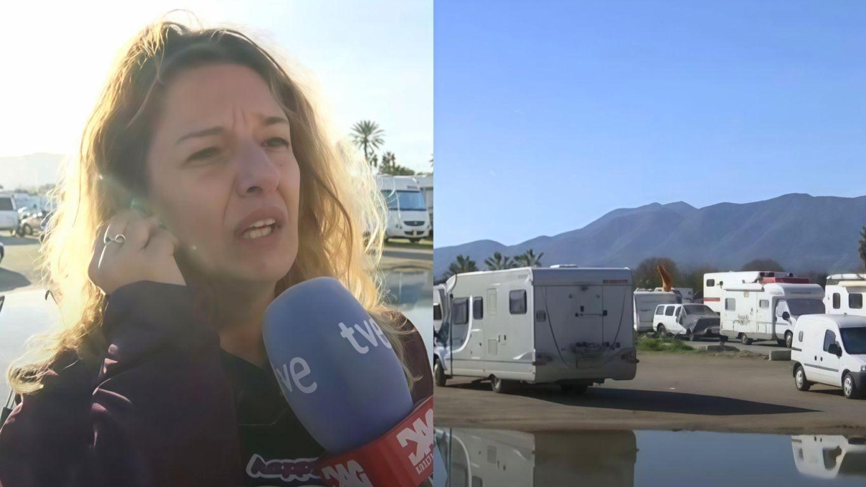 María, malagueña que vive en una autocaravana y el parque descampado donde vive.