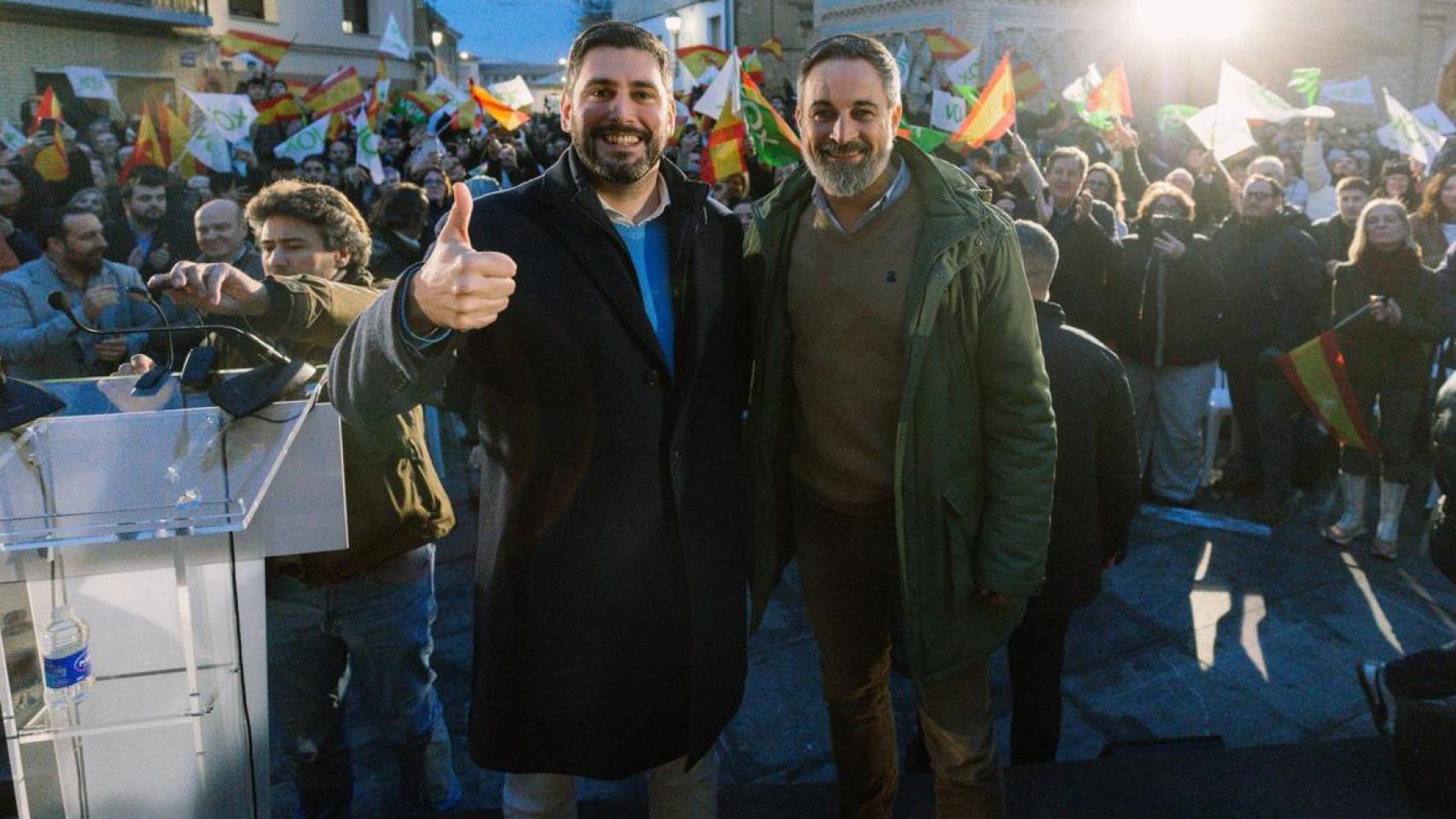 Alejandro Nolasco y Santiago Abascal, este martes.