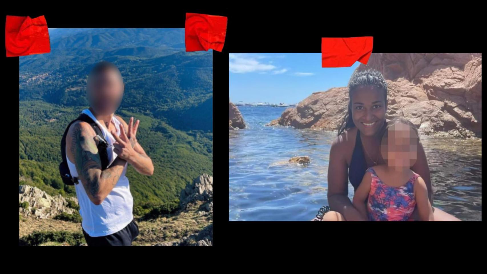 A la izquierda, una foto de Gerard G., y a la derecha, su asesina, Arletys C., posando con su hija.