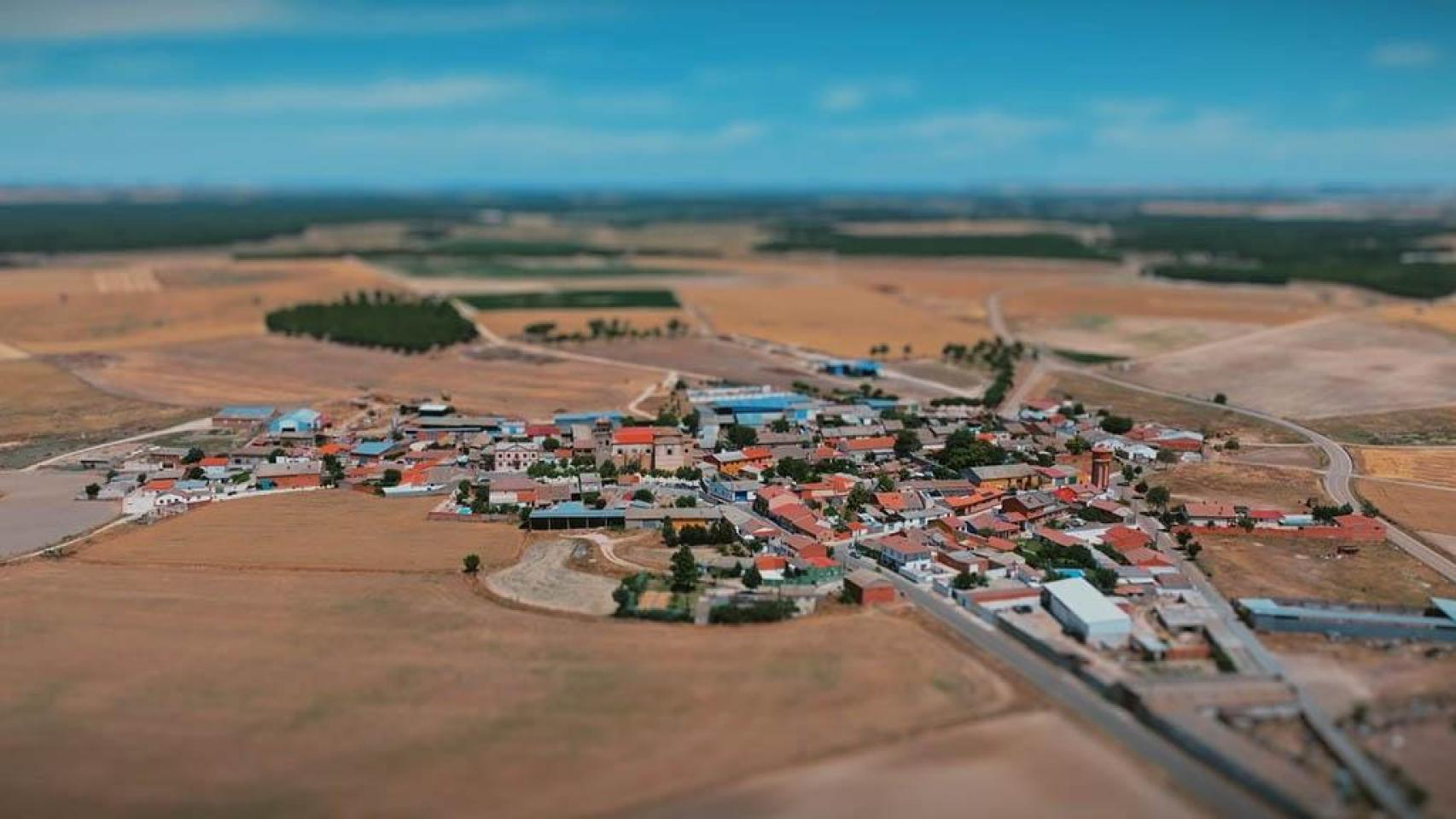 Vista aérea de La Zarza, en la provincia de Valladolid.