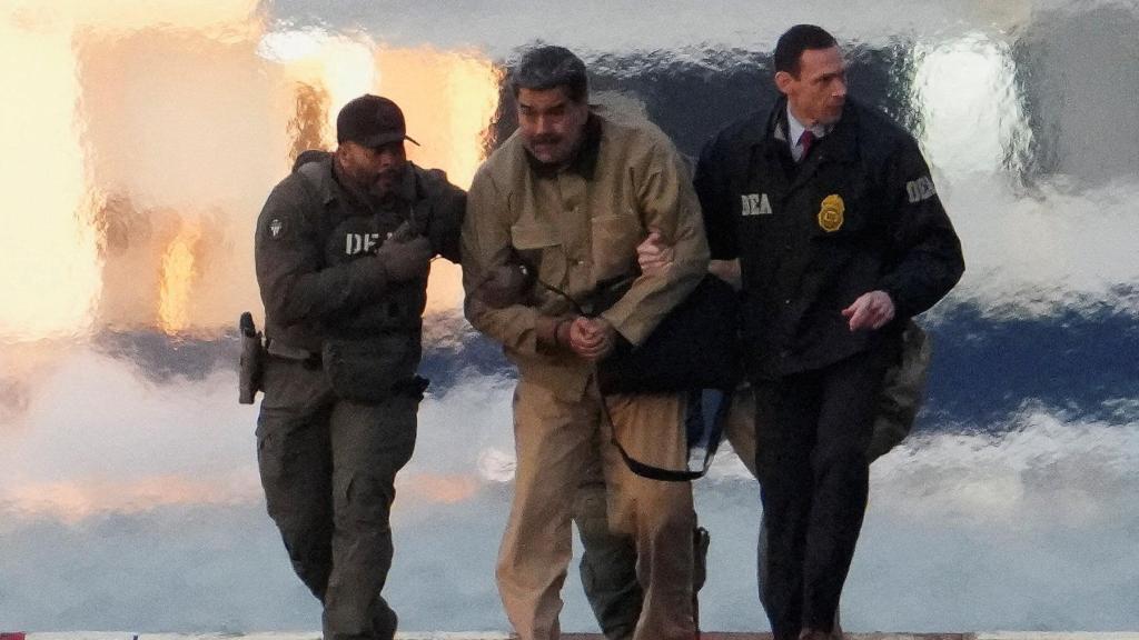 Nicolás Maduro addresses the Daniel Patrick Moynihan Federal Court, in Manhattan.