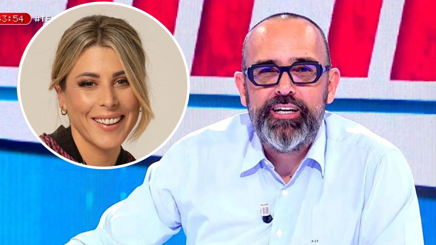 Risto Mejide y Valeria Ros, la nueva colaboradora de 'Todo es mentira', en un montaje de BLUPER.