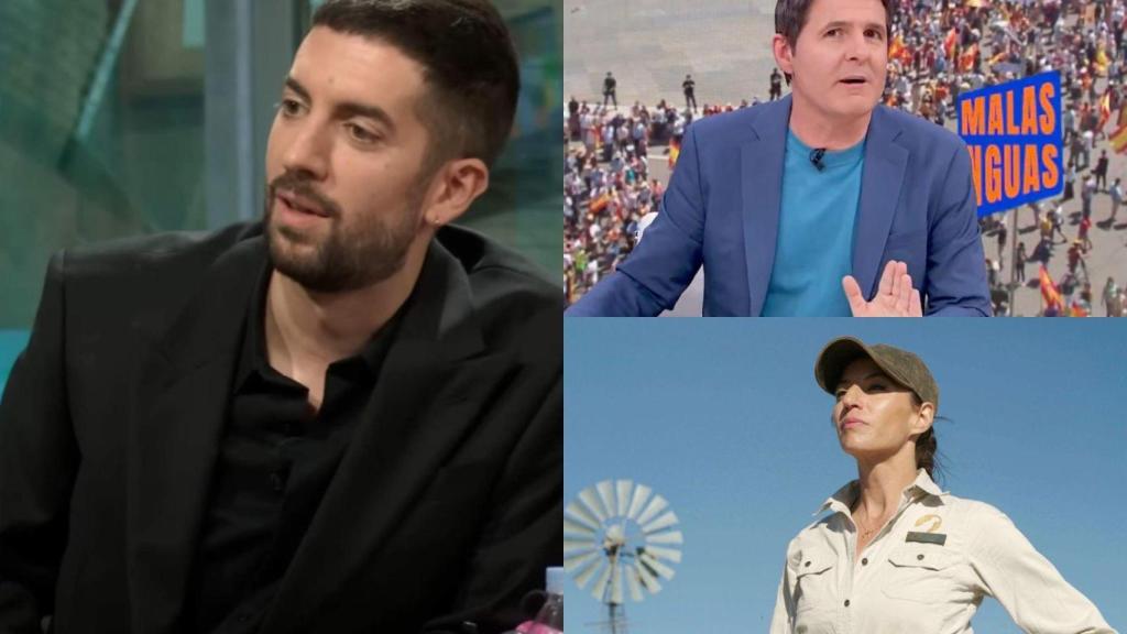 Jesús Cintora, David Broncano y Fabiola Jones en un montaje de BLUPER