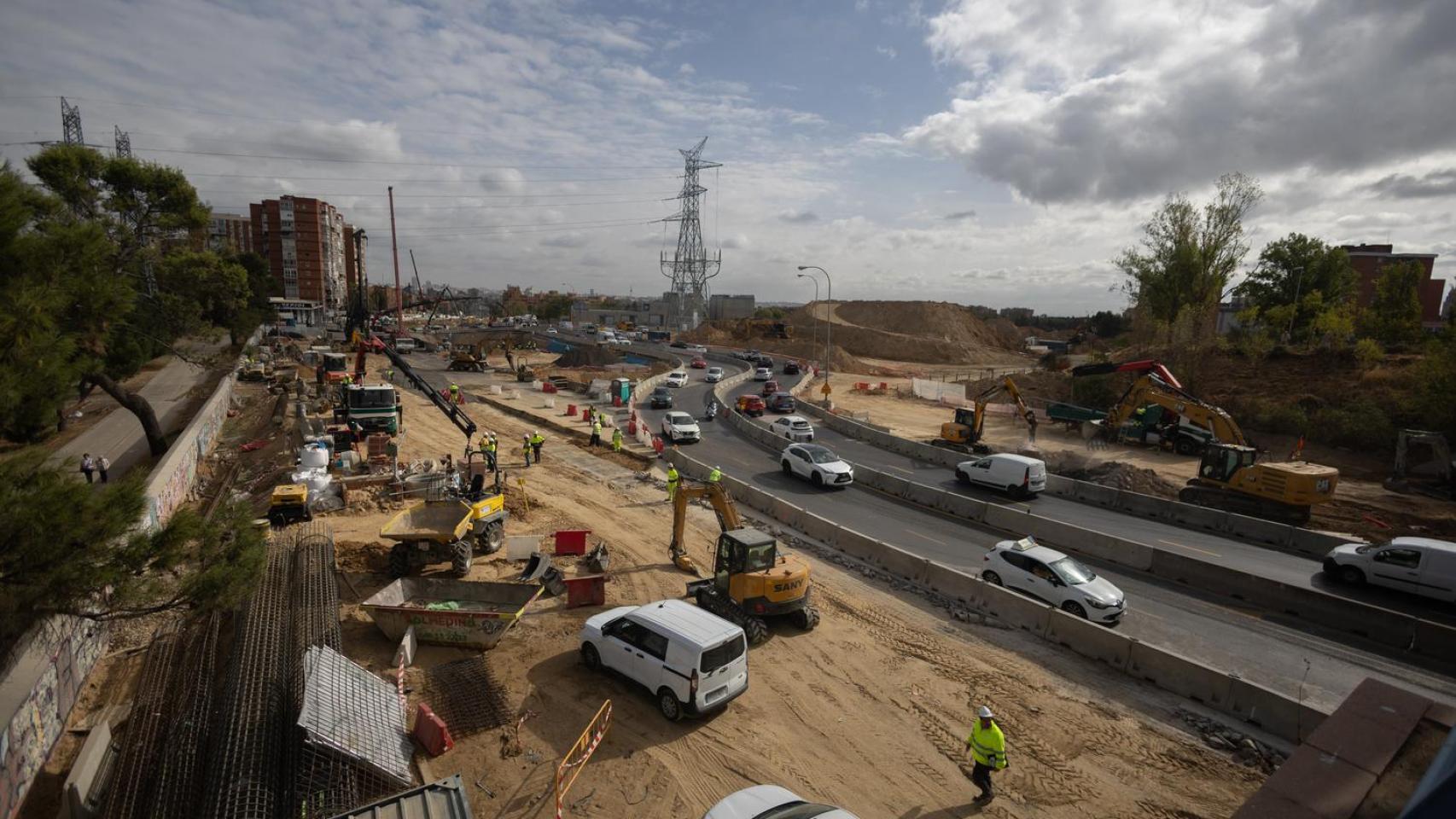 Vista de las obras del soterramiento de la carretera A-5, a 13 de octubre de 2025, en Madrid.