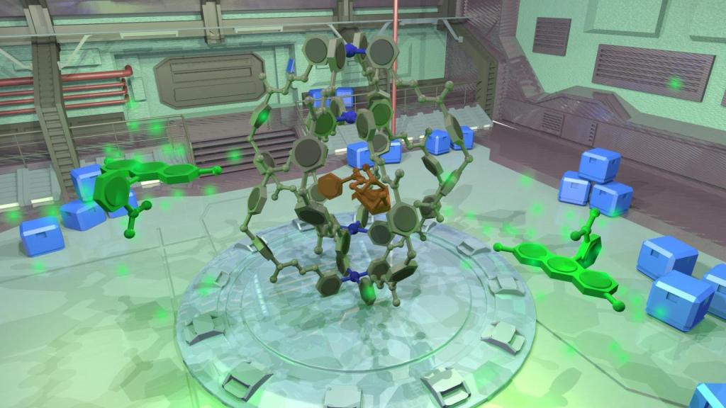 Modelo 3D esquemático de la estructura química simplificada del sensor