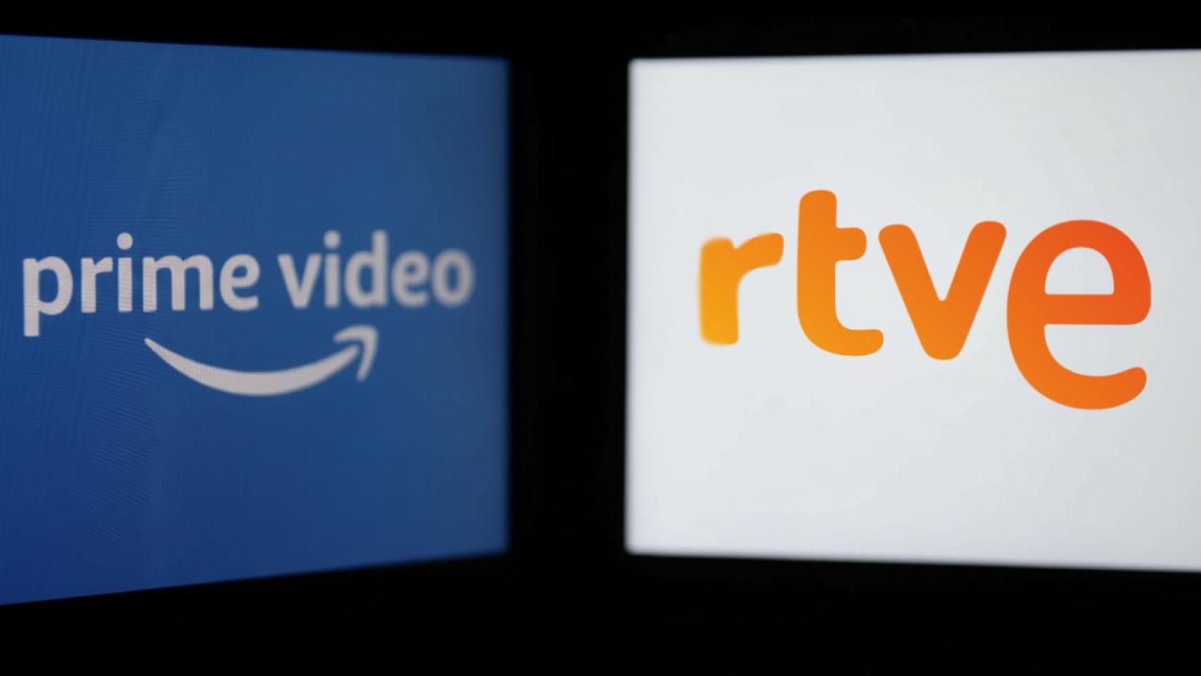 Ilustración con los logos de Prime Video y RTVE.