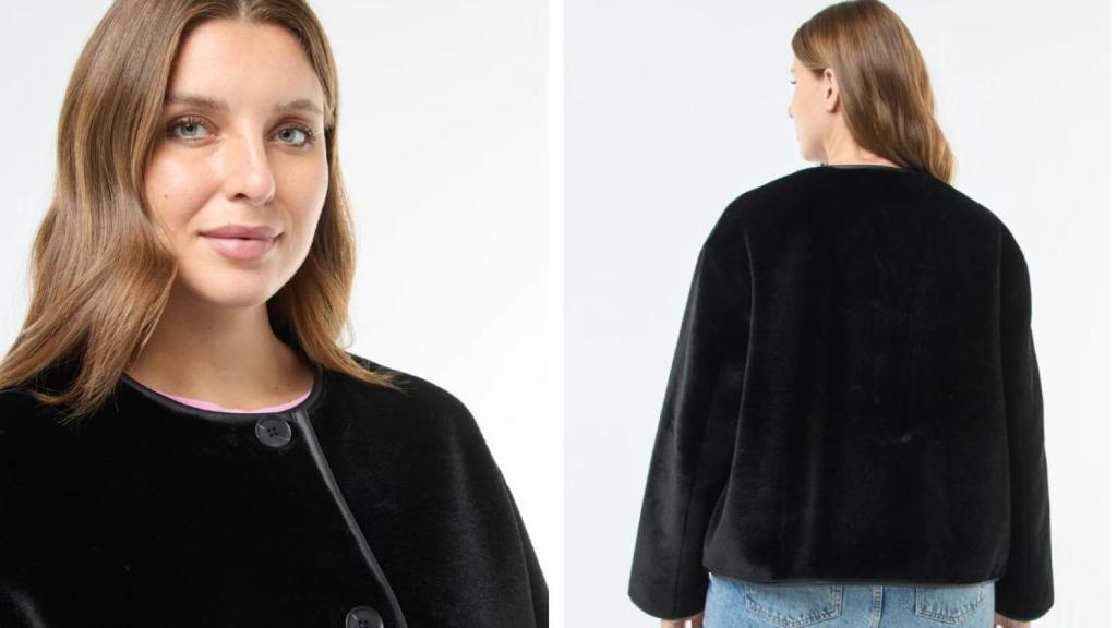 Chaqueta de efecto piel sintética. Referencia: EKY02