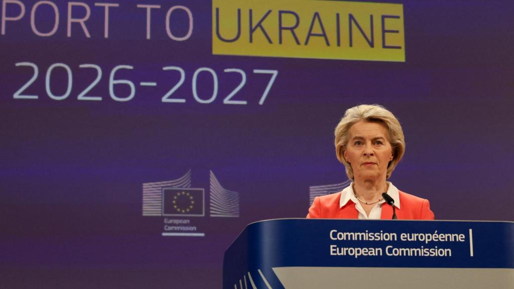 La presidenta de la Comisión, Ursula von der Leyen, durante su rueda de prensa de este miércoles en Bruselas