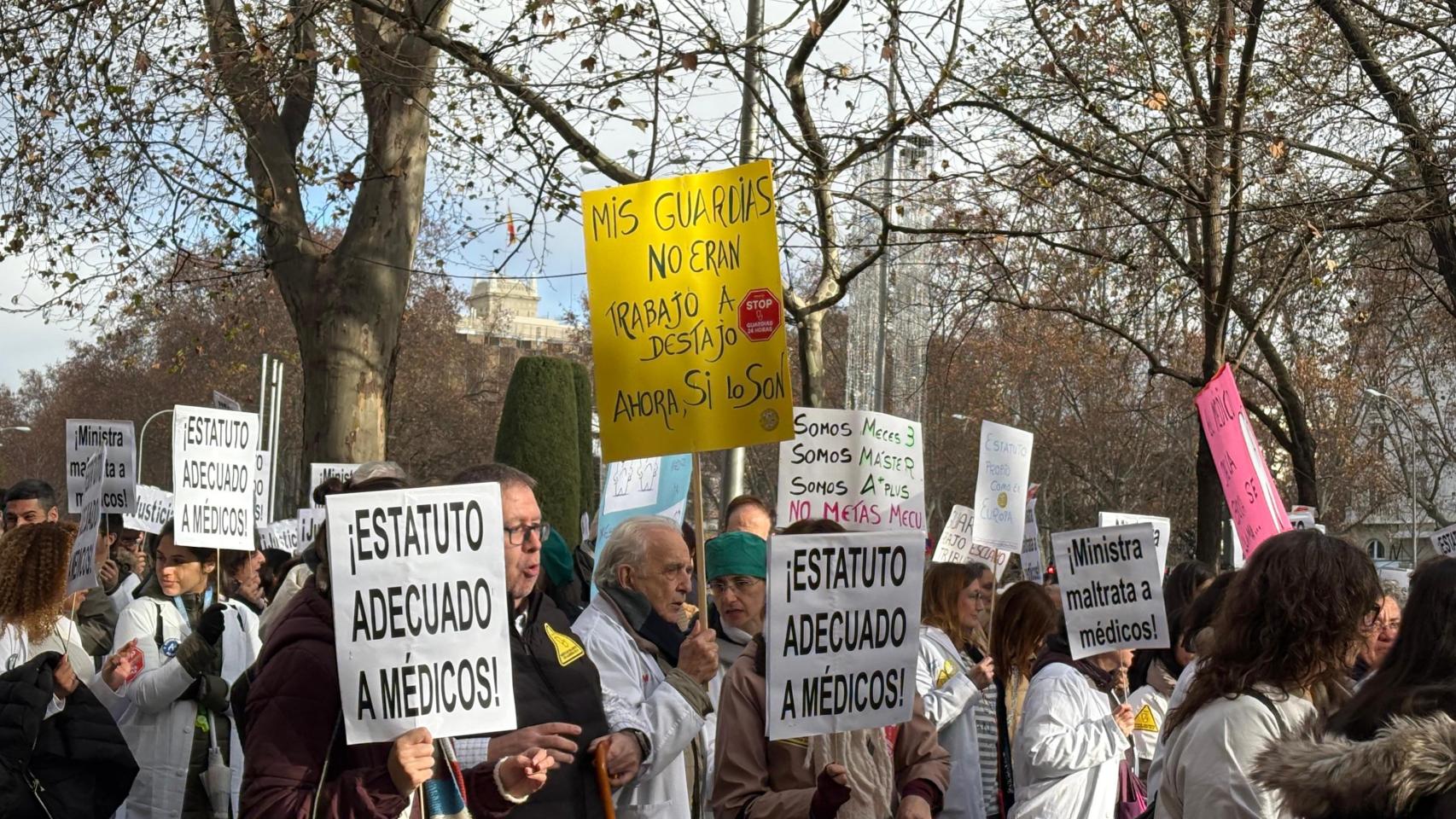 Cuarta huelga médica, manifestación de este miércoles 14 de enero en Madrid.