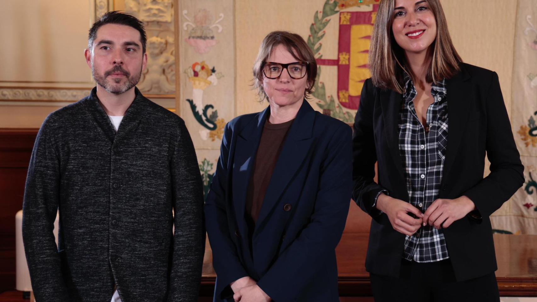 Javier H. Estrada, Mariona Viader y Blanca Jiménez este miércoles en la rueda de prensa informativa