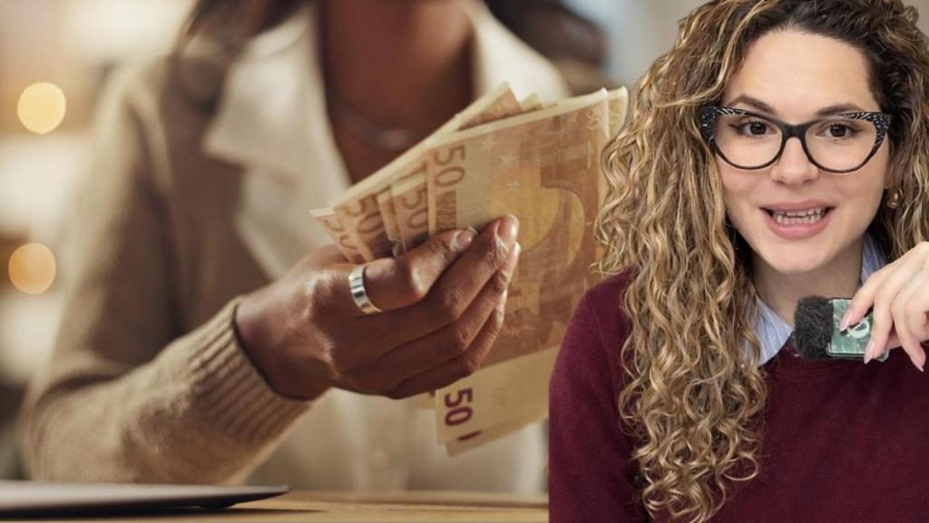 Una mujer con dinero ahorrado y la creadora de contenido Minerva (@minervacherto).