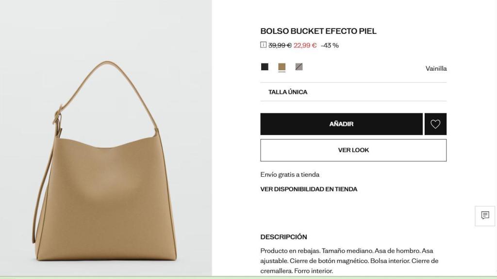 Bolso bucket efecto piel. REF. 17071197