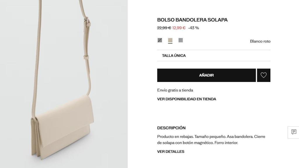 Bolso bandolera solapa. REF. 87040292