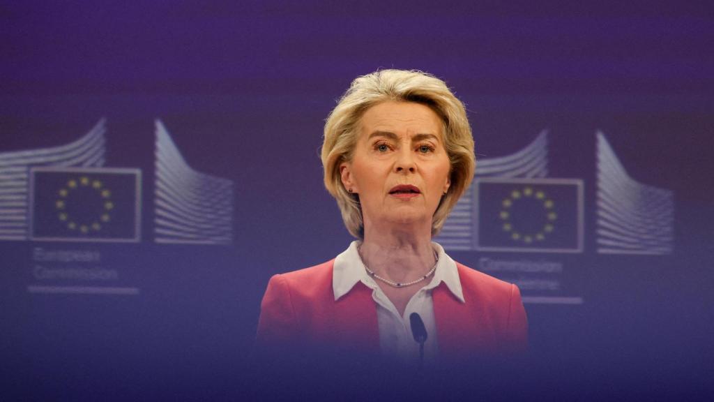 La presidenta de la Comisión, Ursula von der Leyen, durante su rueda de prensa de este miércoles en Bruselas