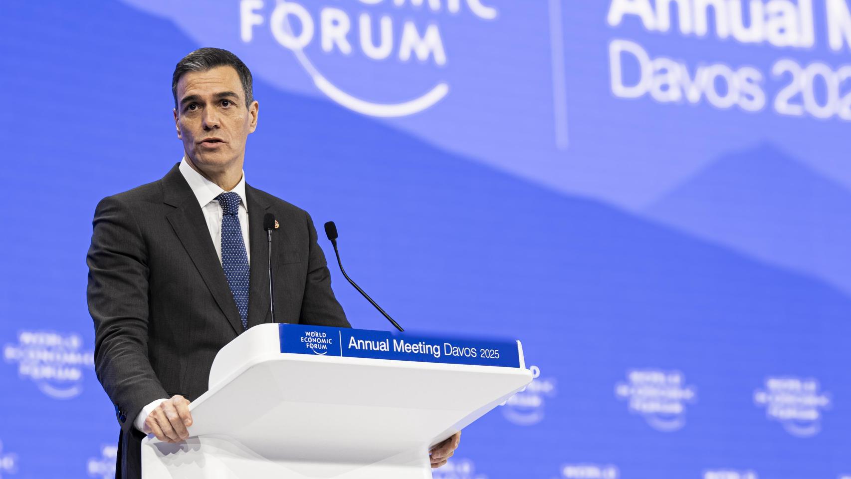 El presidente del Gobierno, Pedro Sánchez, en la ediciónde 2025 del Foro Davos.