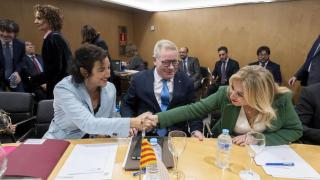 La delegada de Hacienda, Carolina España, durante el CPFF en Madrid.