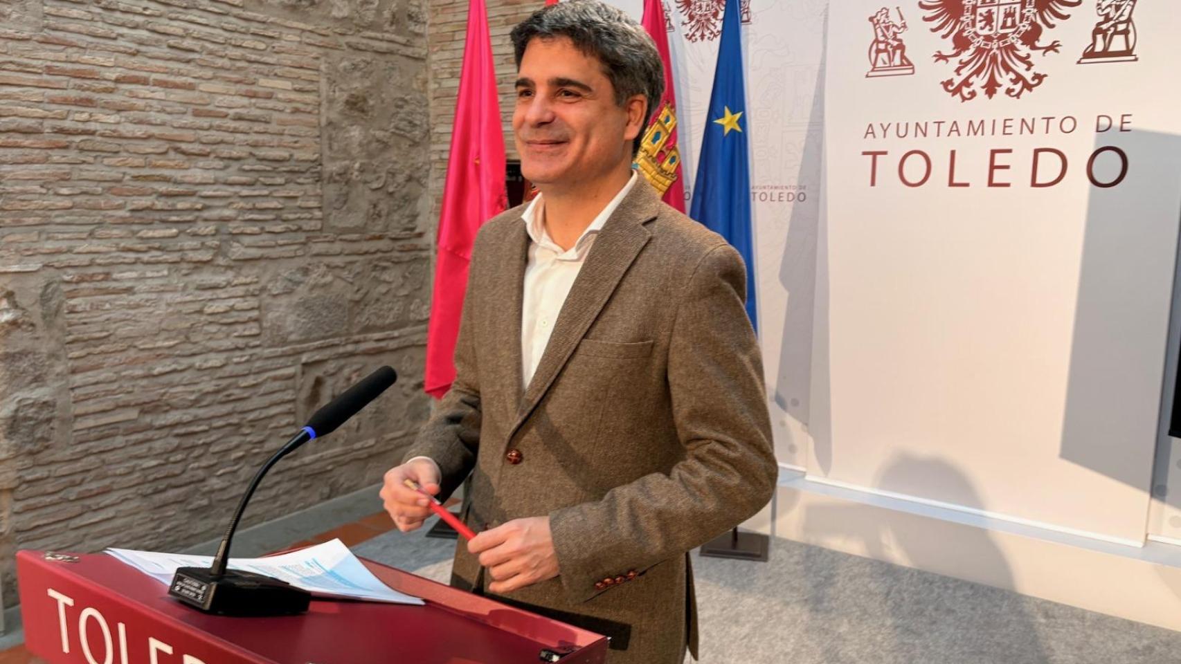Juanjo Alcalde ha ofrecido este miércoles una rueda de prensa en el Ayuntamiento de Toledo.