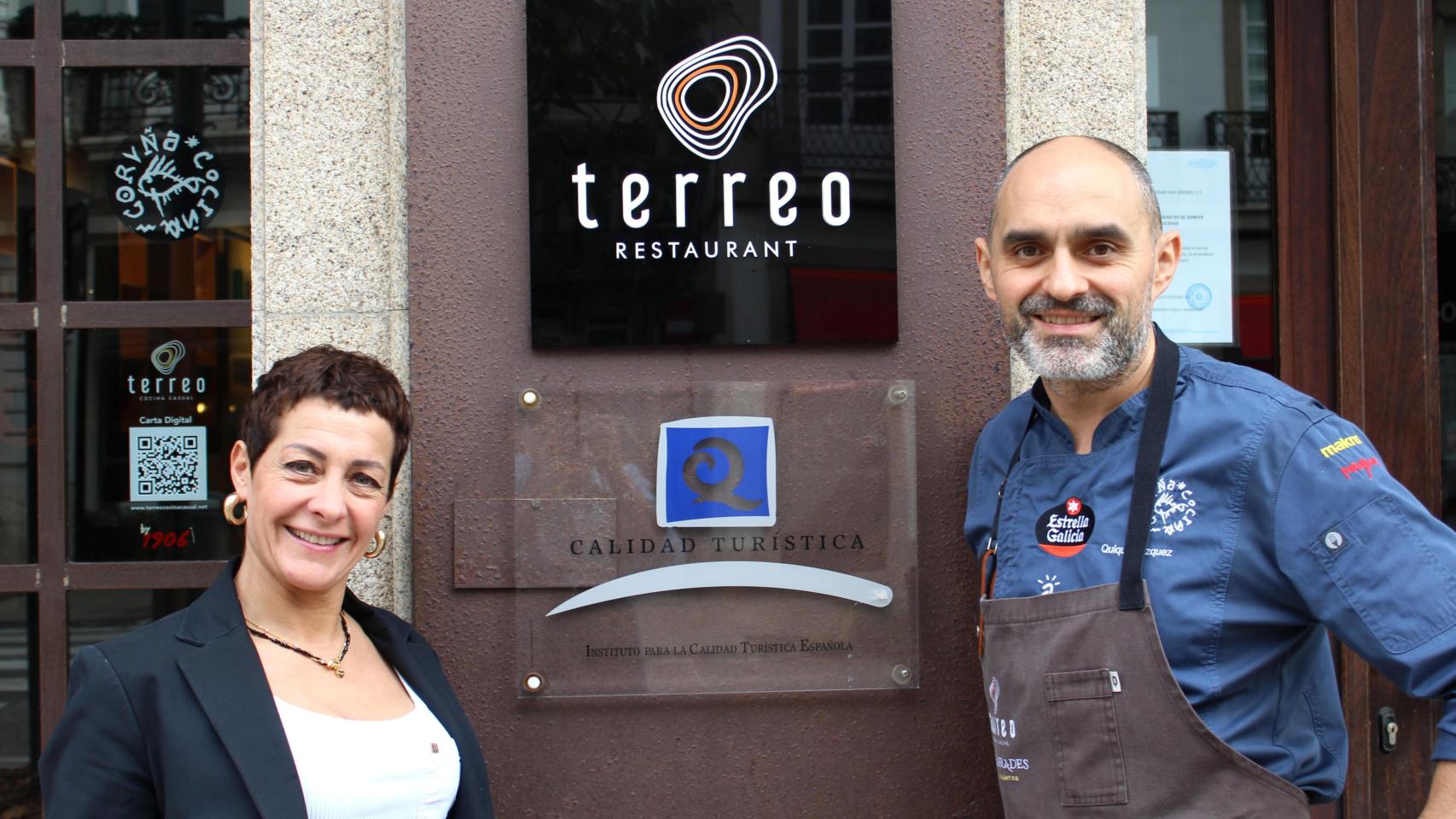 Ana y Quique, a las puertas del restaurante Terreo