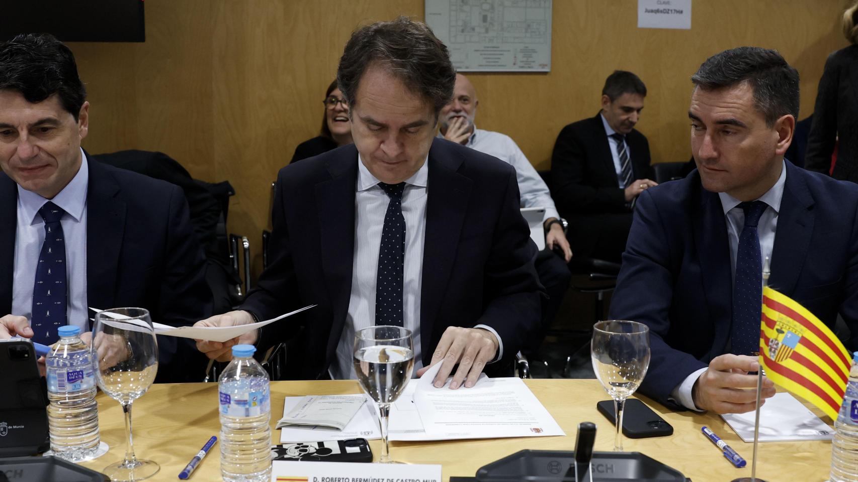 El consejero aragonés de Hacienda, Roberto Bermúdez de Castro, este miércoles en el Consejo de Política Fiscal.