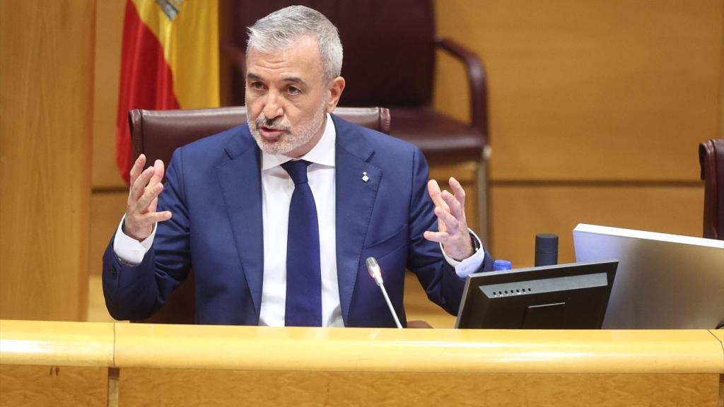 El alcalde de Barcelona, Jaume Collboni, en su comparecencia ante la Comisión de Vivienda y Agenda Urbana del Senado.