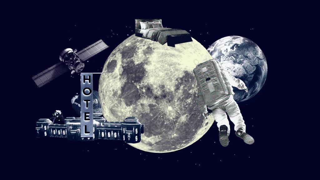 Ilustración de turismo lunar