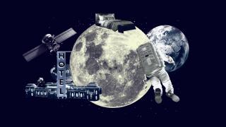 Ilustración de turismo lunar