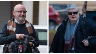 Jorge Suárez y José Miguel Basset, en los juzgados de Catarroja en sus respectivas declaraciones. Jorge Gil / EP