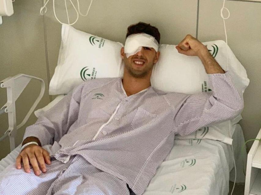 Antonio Serradilla, tras la extirpación de su ojo derecho en mayo de 2021