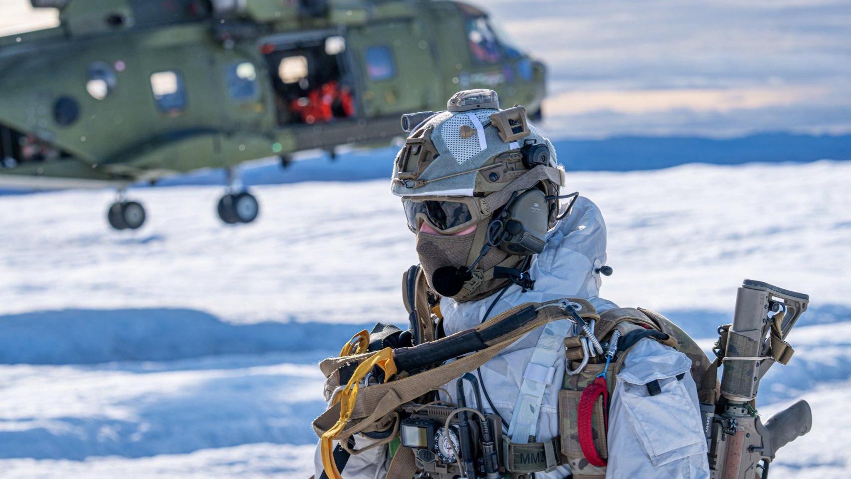 Un soldado danés desplegado en Groenlandia.