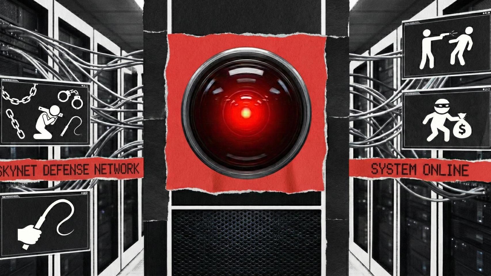 Montaje que muestra los peligros de una IA 'desalineada'