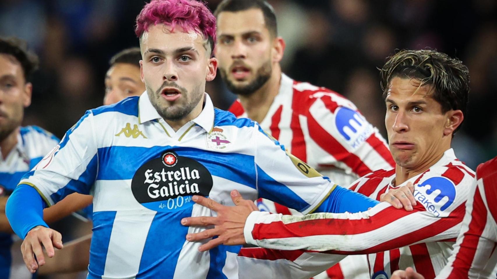 David Mella durante el partido de Copa del Rey contra el Atlético.