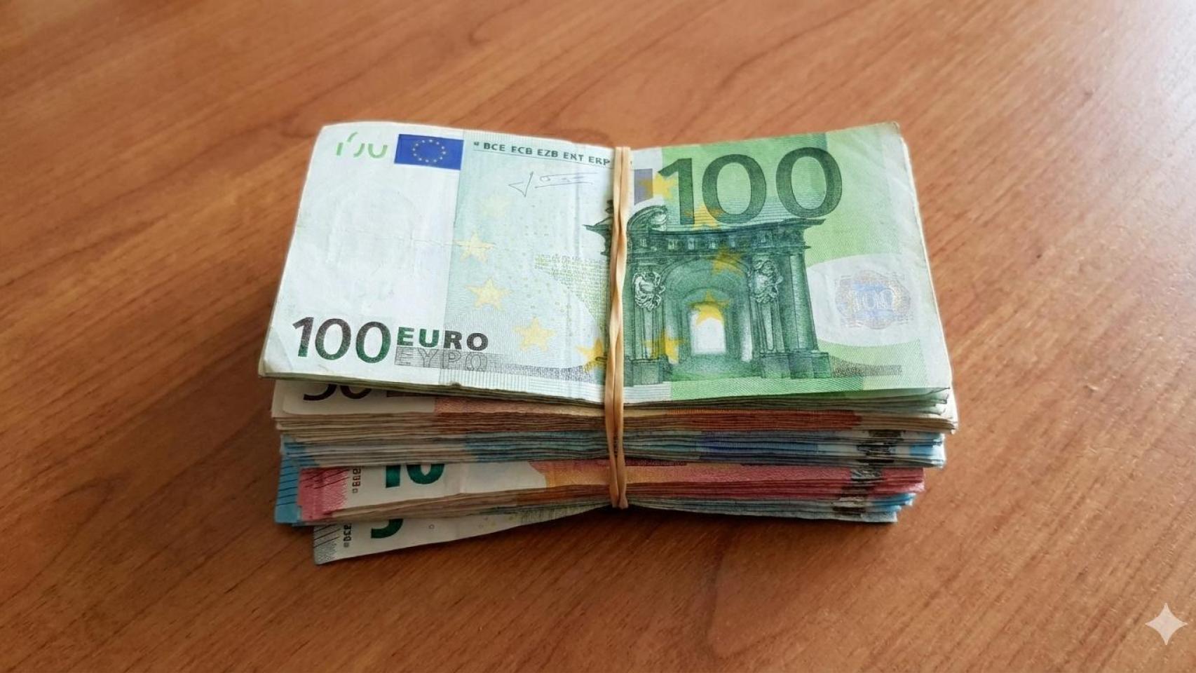 Fajo de billetes generado por IA