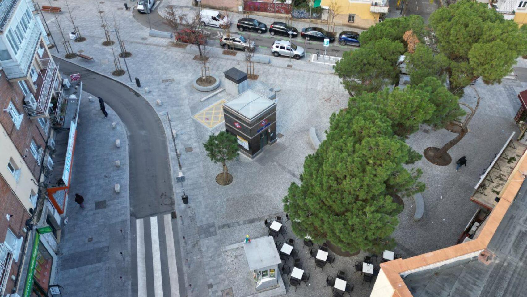 Una plaza dentro del nuevo itinerario entre Usera y Madrid Río.