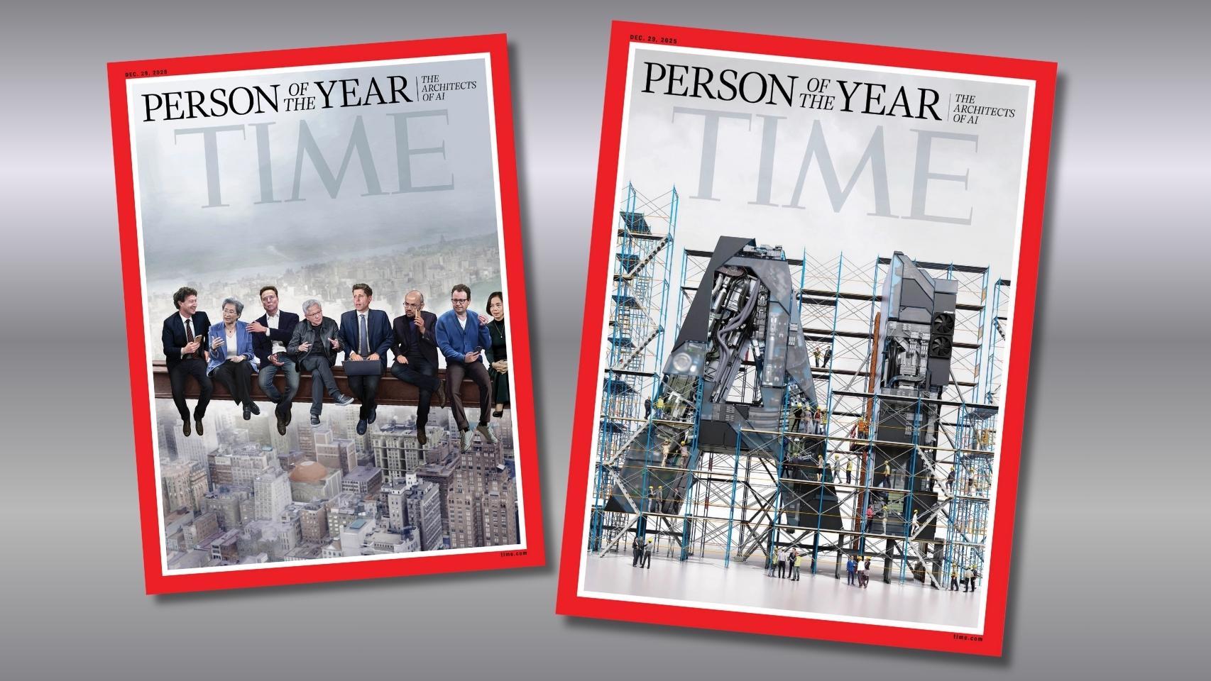 Las portadas de 'Time' que resaltan a 'los arquitectos de la IA' y a la propia IA como 'personajes del año'