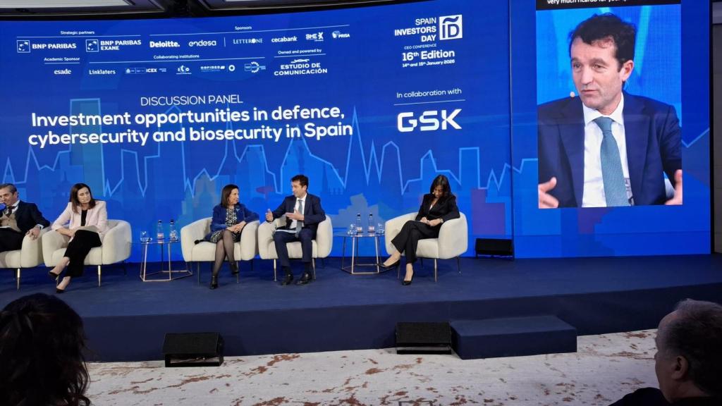 El presidente de Indra en un momento de su intervención.