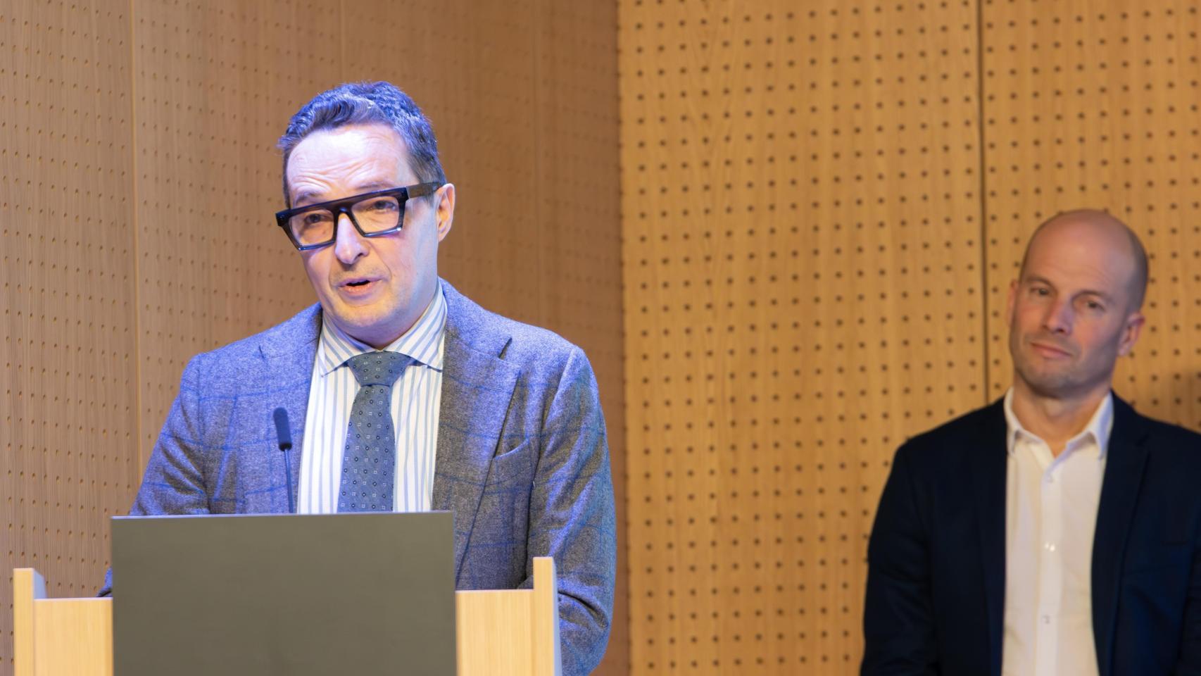 Juan Manuel Corchado, rector de la USAL,  durante la inauguración en el Centro Internacional del Español de la USAL /