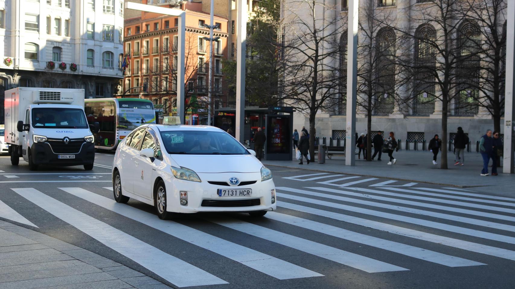 Un taxi en Zaragoza.