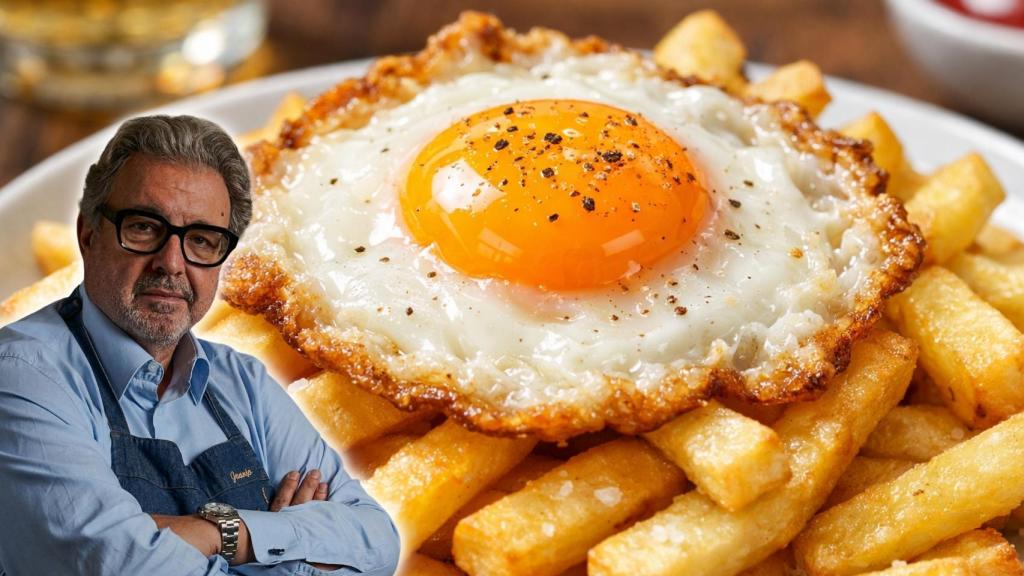 Juanjo López, chef, en un montaje de El Español