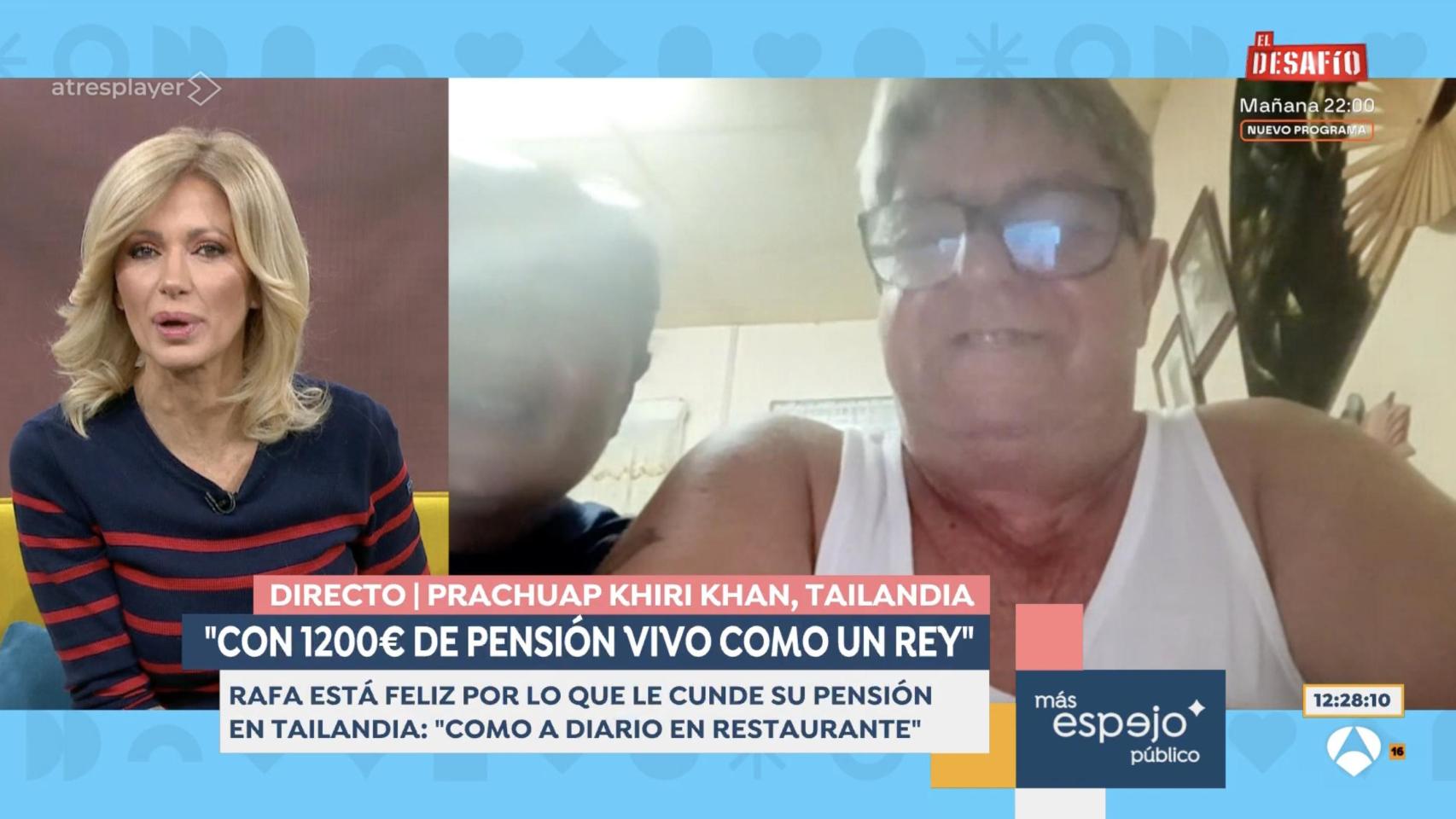 Susanna Griso y Rafa, el entrevistado, en 'Espejo Público'