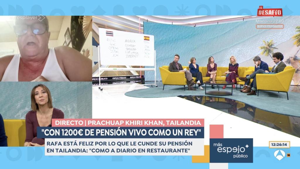 Susanna Griso y Rafa, el entrevistado, en el programa 'Espejo Público'