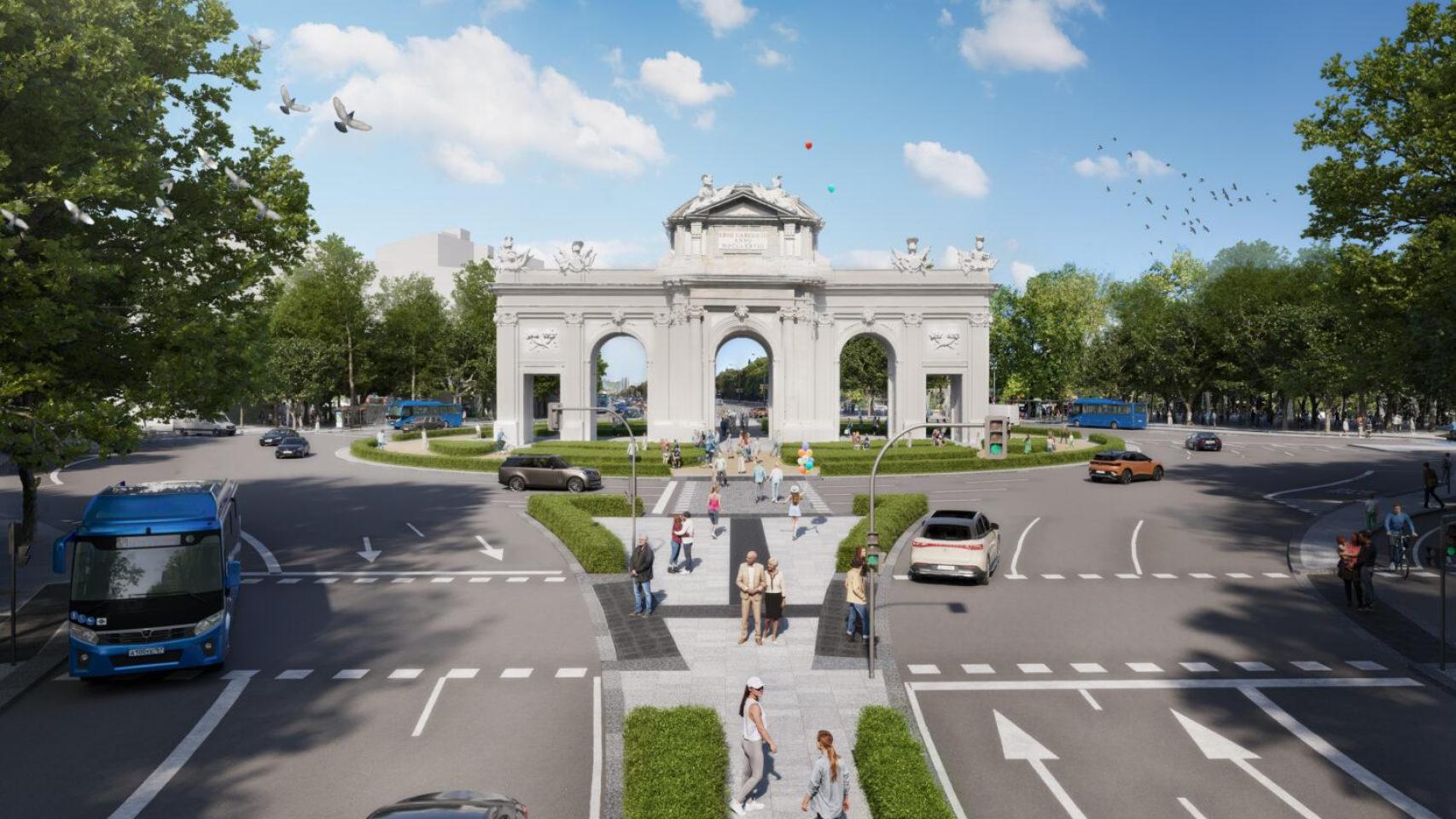 Render de cómo quedará la remodelación de la calle Alcalá.