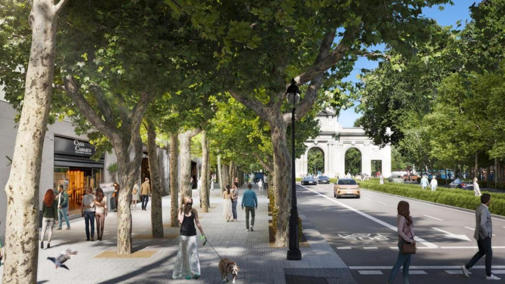 Render de la futura remodelación de la calle Alcalá.