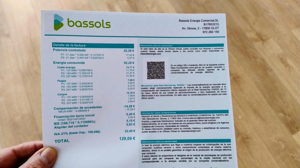 Una factura eléctrica de un domicilio.