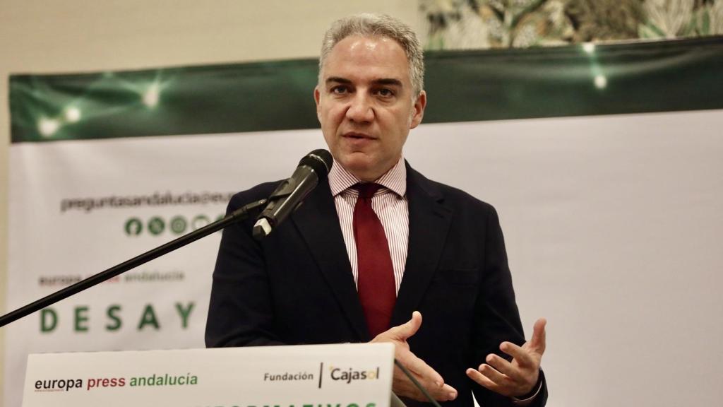 Elías Bendodo en un momento de su intervención en Málaga.